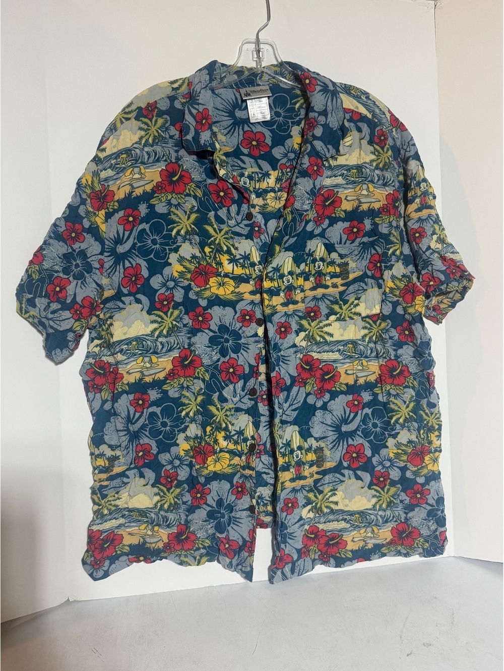 Disney Parks Mickey/Pluto Surfing Hawaiian Shirt Men's XXL